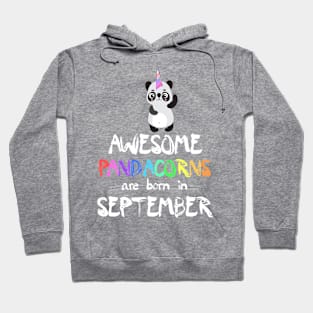 Trendy Panda Unicorn Birthday Gift - Awesome Pandacorns Are Born In September Hoodie